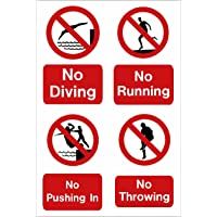 Piscina muestra: No buceo- no en marcha- no en de empuje- no tirar A5 tamaño